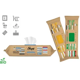 Sleepy Easy Clean Bio Oberflächen und Boden Reinigungstücher 2 in 1 (Blau) mit Meersalz & Meeresalgen - 1 Packung x 50 Tücher