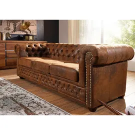 Massivmoebel24 Sofa 203x86x72 braun Chesterfield