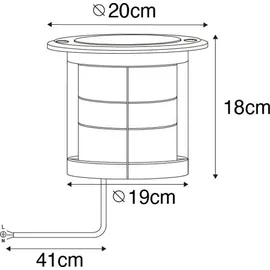 QAZQA Outdoor-Bodenstrahler Aluminium schwarz IP65 GU10
