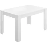 Dmora Ausziehbarer Tisch Midland, Ausziehbarer Esstisch, Ausziehbarer Esstisch mit Verlängerung, cm, Glänzend Weiß - Dmora