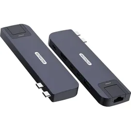 Sitecom AC-2001 6-in-2 Multiport-Hub für MacBook Air (M1/M2/M3) Dunkelblau - Dunkelblau