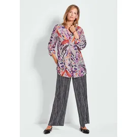 GOLDNER Kurzgröße: Verlängerte Viskosebluse mit Print in bunt / gemustert), | Gr.: 19