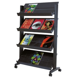 Paperflow Prospektregal A3 »Corner« - 132,6 cm hoch schwarz, 85.5x132.6x4 cm