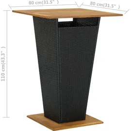 vidaXL Gartenbar Set 9-tlg. Schwarz