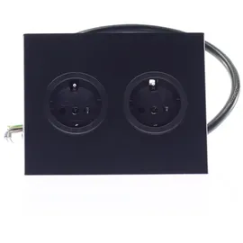 Caressi Schuko-Steckdose 2ST14 Schwarz 2 St.