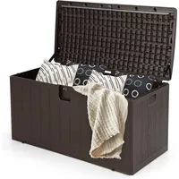 Goplus - Aufbewahrungsbox 400L, große Terrassentruhe, Containerbox mit abschließbarer