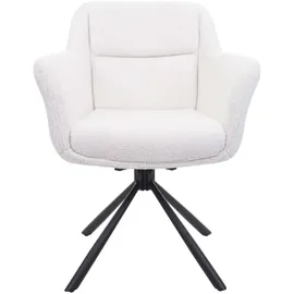MCW Esszimmerstuhl MCW-K33 Stoff bouclé-weiß 6er Set