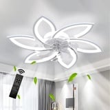 LED Deckenventilator mit Beleuchtung, Modern Dimmbar 3000K-6500K Deckenleuchte Mit Ventilator und Fernbedienung, Leise Reversibel Deckenventilator Mit Lampe Für Wohnzimmer Schlafzimmer Esszimmer