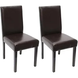 Mendler Esszimmerstuhl Littau Leder braun 2er Set