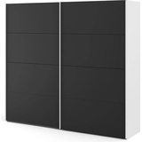 ebuy24 Ebuy24, Kleiderschrank, Schiebetürenschrank B243 cm 2 Türen weiß und mattschwarz.