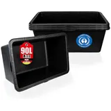 BigDean Mörtelkasten 3x Mörtelwanne 90 L Eckig schwarz 49 cm x 79 cm x 30 cm