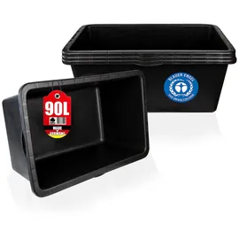 BigDean Mörtelkasten 3x Mörtelwanne 90 L Eckig schwarz 49 cm x 79 cm x 30 cm