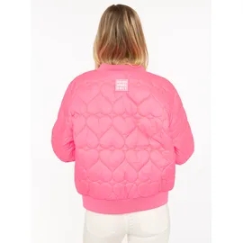 Zwillingsherz Bomberjacke "Be Happy" modisch, Kontrastdetails, regular fit, langärmelig, mit Herzsticker rosa L (40)