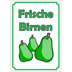 Frische Birnen Aufkleber Hochkant A3 (297x420mm)
