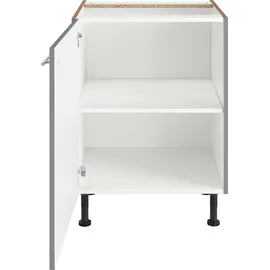 OPTIFIT Unterschrank OPTIFIT "Bern", grau (basaltgrau, basaltgrau), B:60cm H:87cm T:58,4cm, Schränke, Unterschrank, 60 cm breit, mit 1 Tür mit höhenverstellbaren Füßen, mit Metallgriff