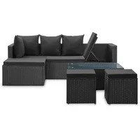 vidaXL Garten-Lounge-Set 4-tlg. schwarz 46105