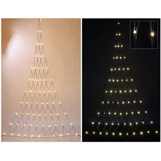 Benelando LED Lichternetz Tannenbaum Lichterkette Lichtervorhang warm-weiß innen + außen