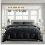 LAVEA Lavea® Bettwäsche Set 135x200 (1X) + 80x80 (1X) Anthrazit aus Mikrofaser - Ultraweich, Atmungsaktiv Hypoallergen, ÖKO-TEX Bettwäsche Set mit Qualitätsreißverschluss