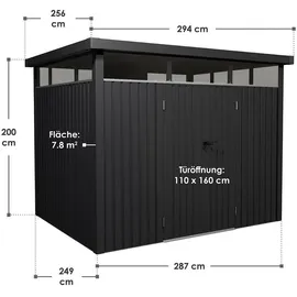Juskys Gerätehaus Luzern 7,8 m2 Anthrazit