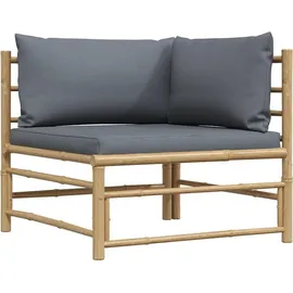 vidaXL Garten-Lounge-Set 2-tlg. dunkelgrau Bambus
