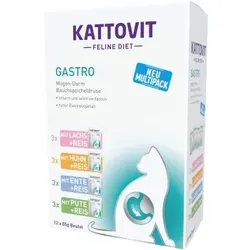 KATTOVIT Feline Diet Nassfutter Katze Gastro Multipack in Sauce 12x85 g