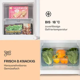 Klarstein Audrey Retro – Gefrierkombination 97l/39l Retro-Look 2 Böden