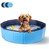 Hundepool für Große & Kleine Hunde, Faltbarer Hunde Planschbecken, Stabile Hu...