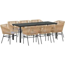vidaXL Garten Essgruppe 9-tlg. Braun