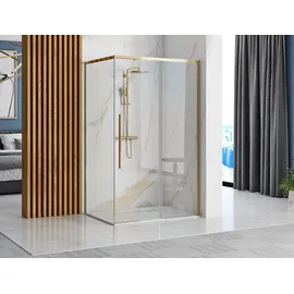 REA Duschkabine Solar mit Schiebetür 90 x 120 cm Gold transparent