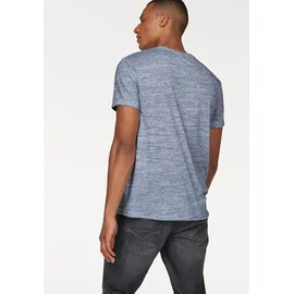 Bruno Banani T-Shirt BRUNO BANANI, Herren, Gr. 3XL (64/66), blau (blau, meliert), Single Jersey, Obermaterial: 60% Baumwolle, 40% Polyester, meliert, slim fit, Rundhals, Shirts T-Shirt, Kurzarm, Slim Fit, unifarben, Rundhalsausschnitt, Topseller