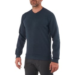 Pullover Herren V-Kragen Wandern - NH150, blau, 2XL