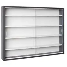 Interlink Inter Link Sammlervitrine Gewürzschrank Hängevitrine Wandregal Collecty Grau (80 x 9 cm Grau/Weiß
