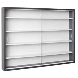 Interlink Inter Link Sammlervitrine Gewürzschrank Hängevitrine Wandregal Collecty Grau (80 x 9 cm Grau/Weiß