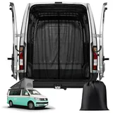 ZWPARTS Magnetischer Van Insektenschutz Maßgeschneidert für VW T6, Auto Insektennetz Moskitonetze für Heckklappe, Reißverschluss in der Mitte Tür Insektengitter