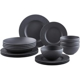 Villeroy & Boch Kombiservice 16-tlg. Schwarz, Keramik, 16-teilig, 650 ml, Essen & Trinken, Geschirr, Geschirr-Sets, Kombiservice