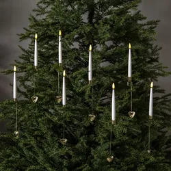 LED Baumkerzen mit Halterung - warmweiße LED - kabellos - Fernbedienung - Timer ...