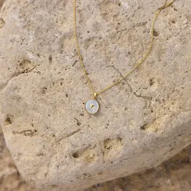 Amor Kette mit Anhänger Herz Gelbgoldfarben/Perlmutt