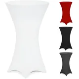 DEUBA Detex® Stehtischhusse Weiß Verstärkter Fußbereich 30°C Waschbar Stehtisch Hussen Stretch Überzug Hochzeit