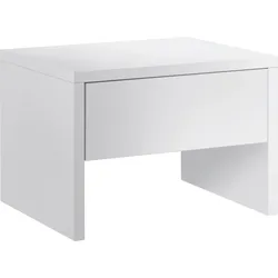 Nachttisch HASENA "Salva", weiß (weiß deckend, weiß deckend lackiert), B:48cm H:35cm T:40cm, Kernbuche massiv, Tische