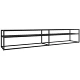 vidaXL TV-Schrank Schwarz Marmor-Optik 220x40x40,5 cm Hartglas