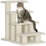 Beyamis Hundetreppe Fürs Bett, 4-stufige Haustiertreppe Für Sofa, Hunde- Und Katzentreppe, 63 X 43 X 60 Cm, Creme