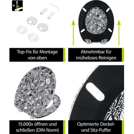 SANITOP-WINGENROTH aquaSu WC-Sitz Doodle Schwarz