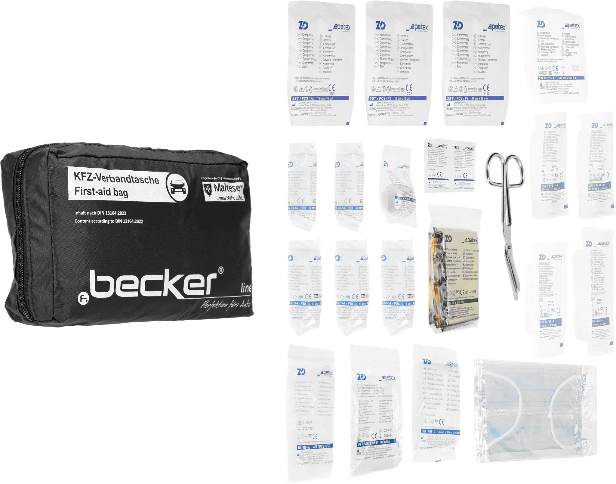 F.BECKER Verbandkasten Verbandtasche nach DIN 13164:2022 90310002