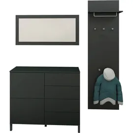 borchardt Möbel Garderoben-Set 3 Stk. 133 x 35 x 160 schwarz