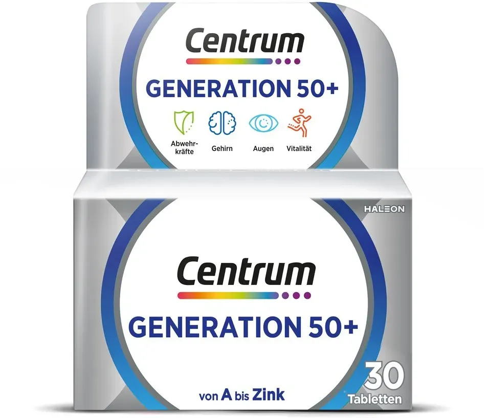 Centrum Generation Multivitamin 50+ – Hochwertiges Nahrungsergänzungsmittel mit Mikronährstoffen – Für Erwachsene ab 50 Jahren – Vitamine, Mineralstoffe, Spurenelemente