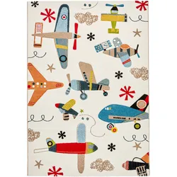 Kinderteppich Flugzeug in Bunt ca. 120x170cm