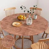 Yuragim Tischdecke Rund Outdoor 120cm, PVC Spanntischdecke Rund mit Gummizug Tischfolie Elastisch Gartentischdecke Wetterfest Abwaschbar Table Clothfür Küche Garten Außenbereich, Passend für 105-115cm