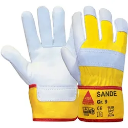 12 Paar Hase® Sande Arbeitshandschuhe natur/gelb 12