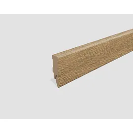 EGGER Sockelleiste Eiche dunkelbraun L712 | neues kubisches Profil | passend zu Fußboden Elva Eiche braun