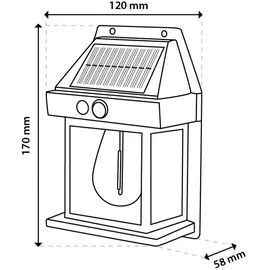 Lumiled Solar Wandleuchte Solarlampe Außenwandlampe mit Bewegungsmelder Warmweiß 3000K Außen Sicherheitslampe Gartenleuchte Wegbeleuchtung IP44